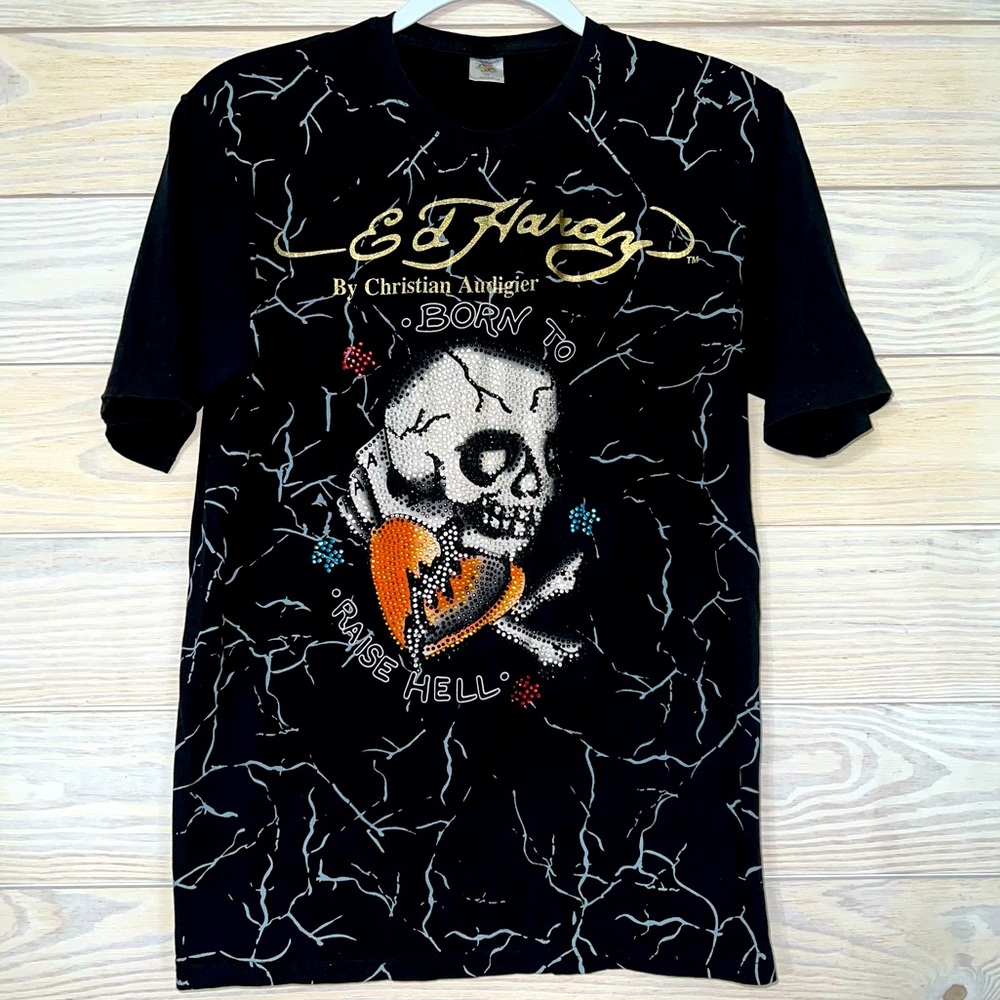 Ed Hardy T-shirt with bling details